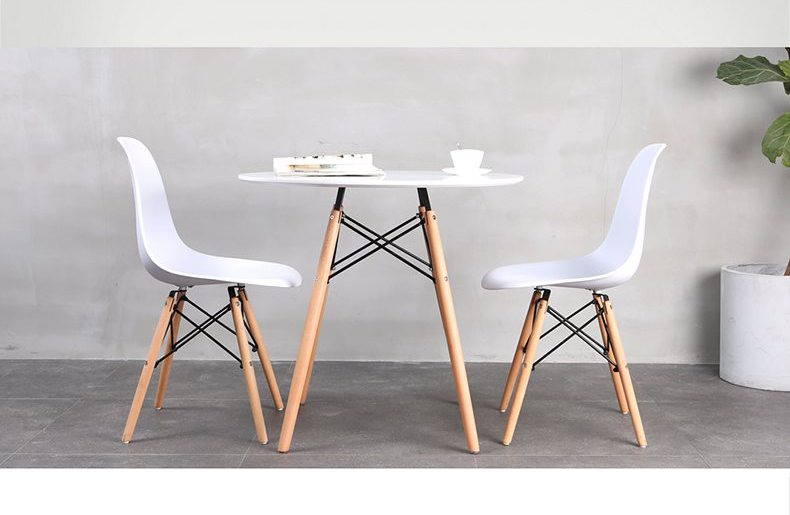 Factory Cheap PP Plastic Replica Eames Wooden Legs Dining Chairs