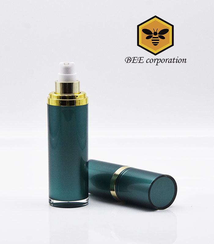 Customizing Gold Plating Acrylic Cosmetic Bottle Plastic Lotion Pump Bottle 50ml (BBQ-50)