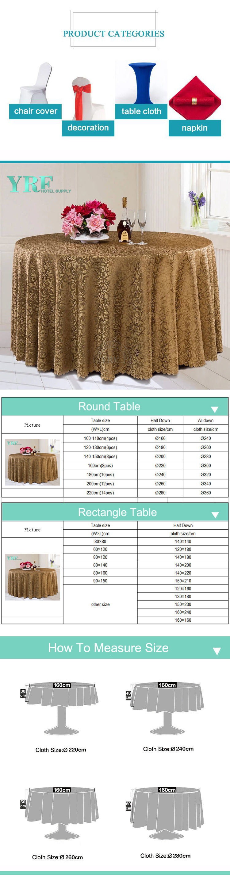 100% Polyester Plain White Hotel Restaurant Round Table Cloth