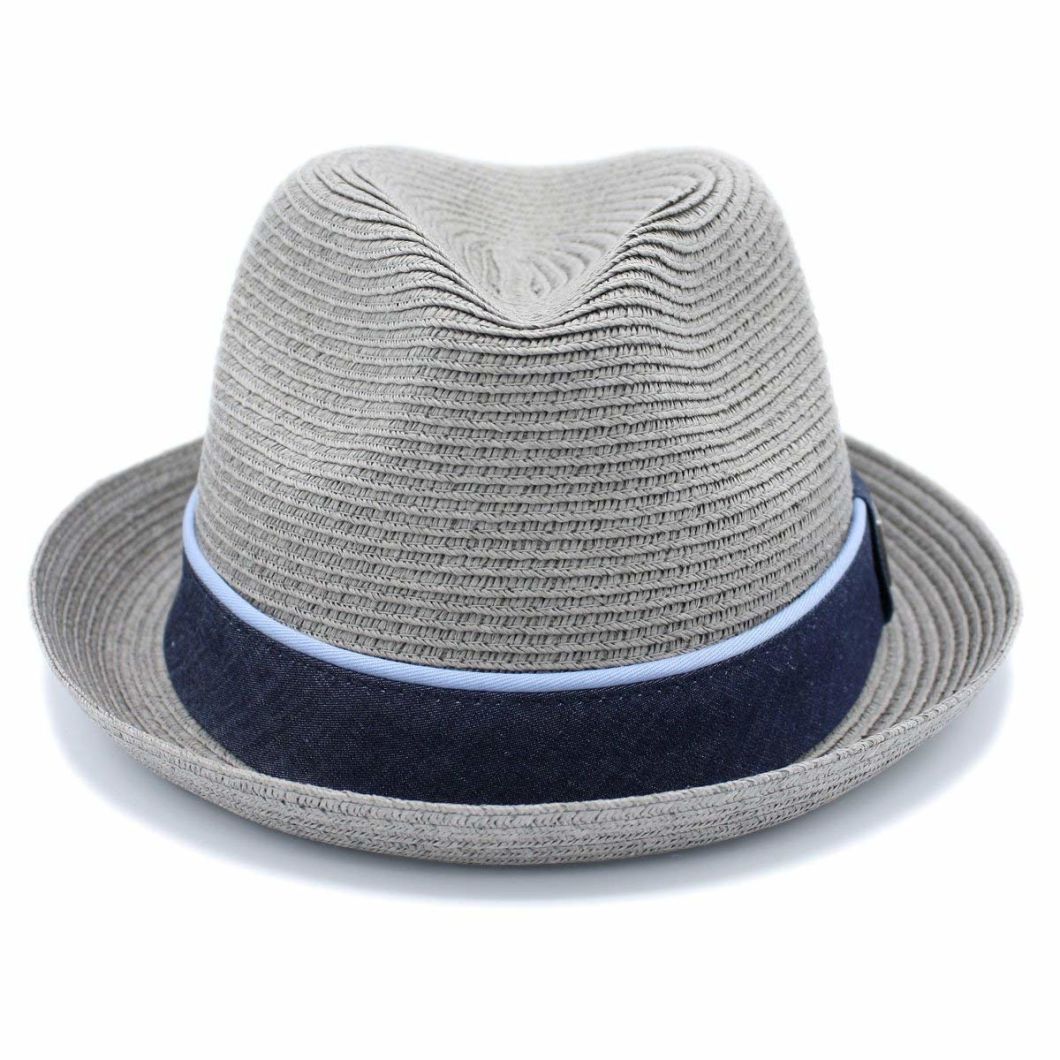 BSCI Audit Custom Lightweight Paper Straw Beach Sun Hat Roll up Narrow Brim Fedora Hat