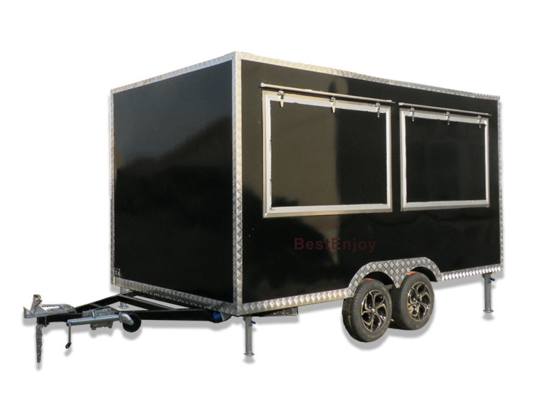 3.9X2.1m Square Mobile Waffle Kiosk Food Trucks Designer for Sale