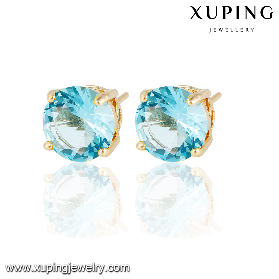 Popular Wholesale Girl Jewelry Zircon Stud Earring with 18 K Gold Plated