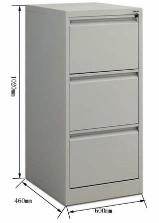 Three Drawers Lateral Filing Cabinet with Electrostatics Powder Coatings