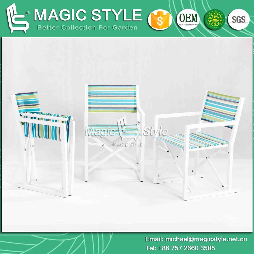 Folding Chair with Colorful Textile for Outdoor Sling Dining Chair Colorful Dining Chair Outdoor Dining Set Garden Dining Chair (MAGIC STYLE)