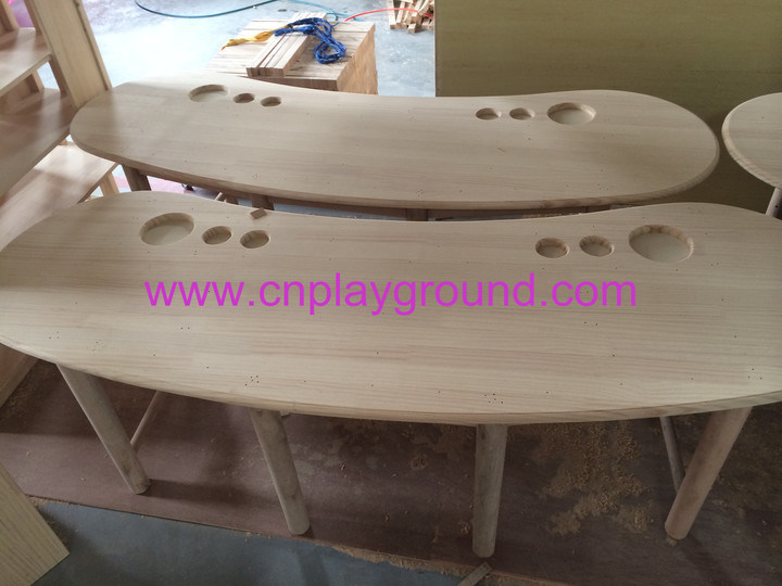 School Wooden Blue Fireproof Table Desk for Child (HG-4001)