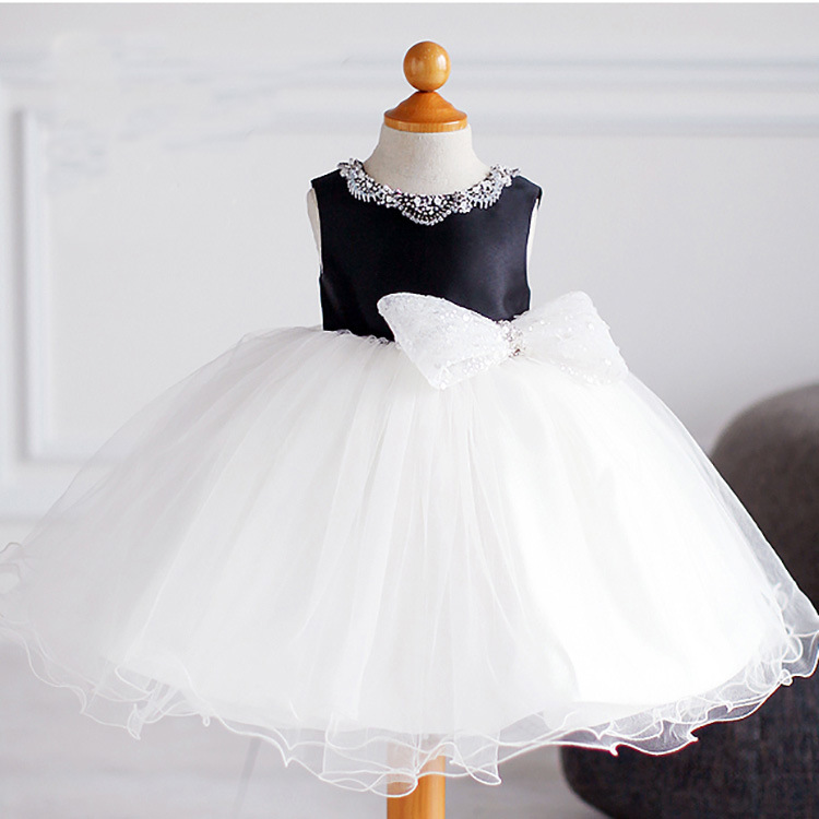 Satin Tulle Beading Little Girl Dress