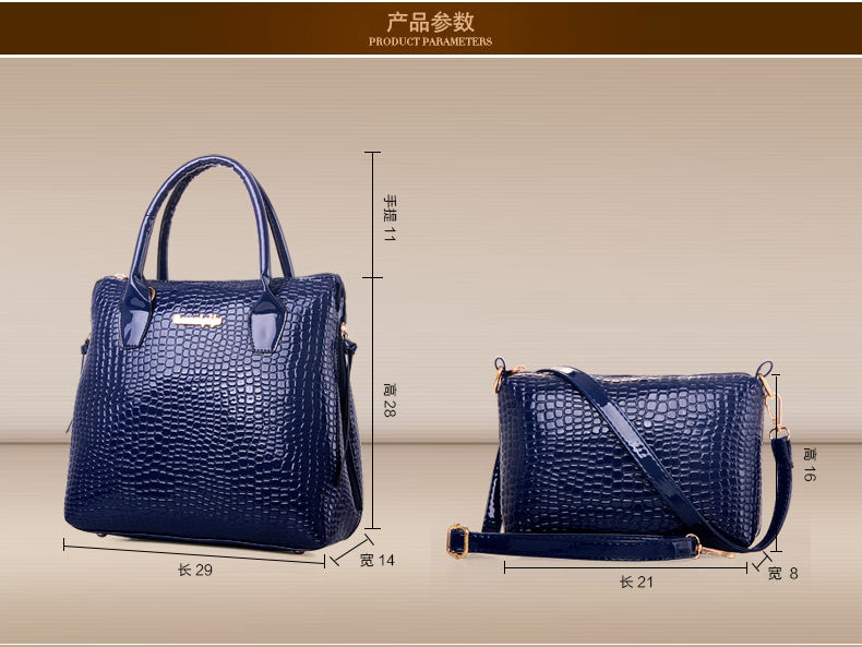 New Fashion Handbags Crocodilian Women Tote Bag Lady Handbags