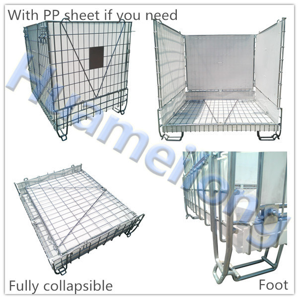 Warehouse Metal Collapsible Storage Wire Mesh Pet Preforms Metal Cage