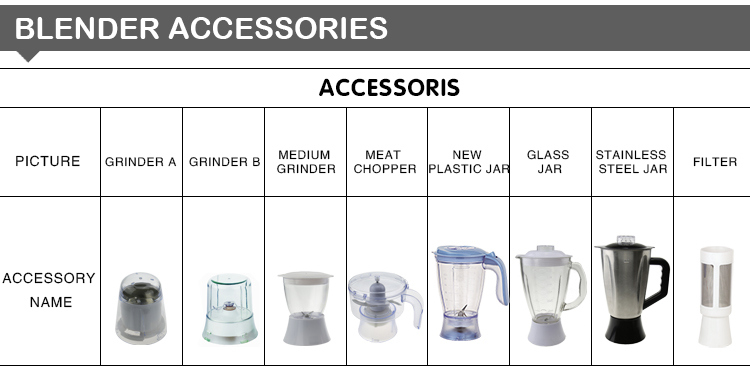 Hot Sales High Quality Low Price CB-By44hg Glass Jar Chrome Silver Color Electric Blender