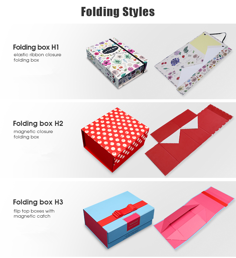 Flat Folding Magnetic Closure Gift Box, Folding Box for Garment and Cosmetic Box