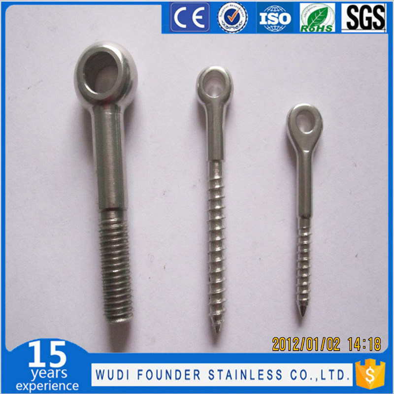 Stainless Steel Eye Wooden Threaded Screw