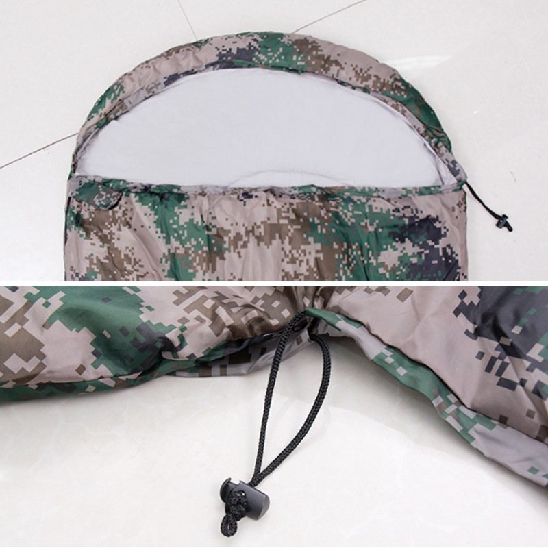 Digital Camouflage Envelope Hooded Sleeping Bag Wolves Envelope Thickening Military Camouflage Sleeping Bag