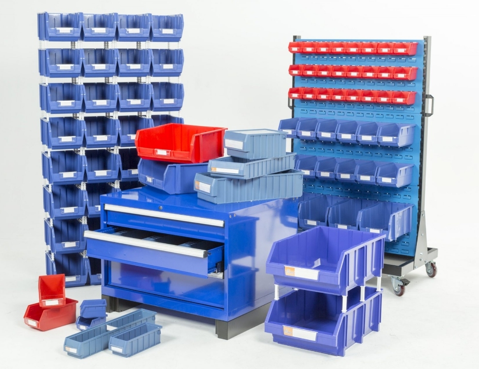 Electronic Spare Parts Handling Storage Bins Wire Shelving