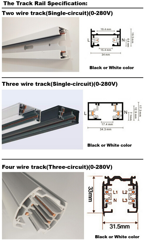30W Black/White Housing CREE COB LED Track Spotlight