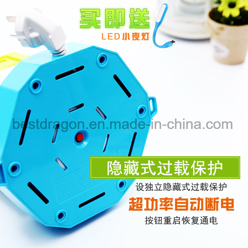 Four Layer 1.8m Vertical Rotating Electrical Plug Power Extension Socket with USB Charger