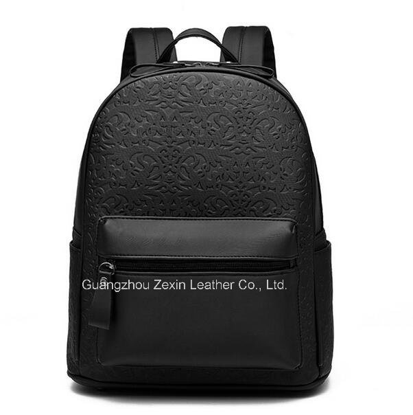 Hot Selling Ladies Black Flower Print Backpack (ZX20380)