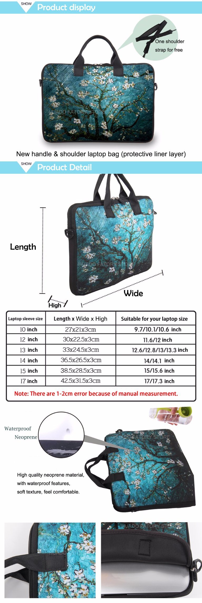 Laptop Computer Handbag Notebook Fuction Fashion Leisure Business Bag