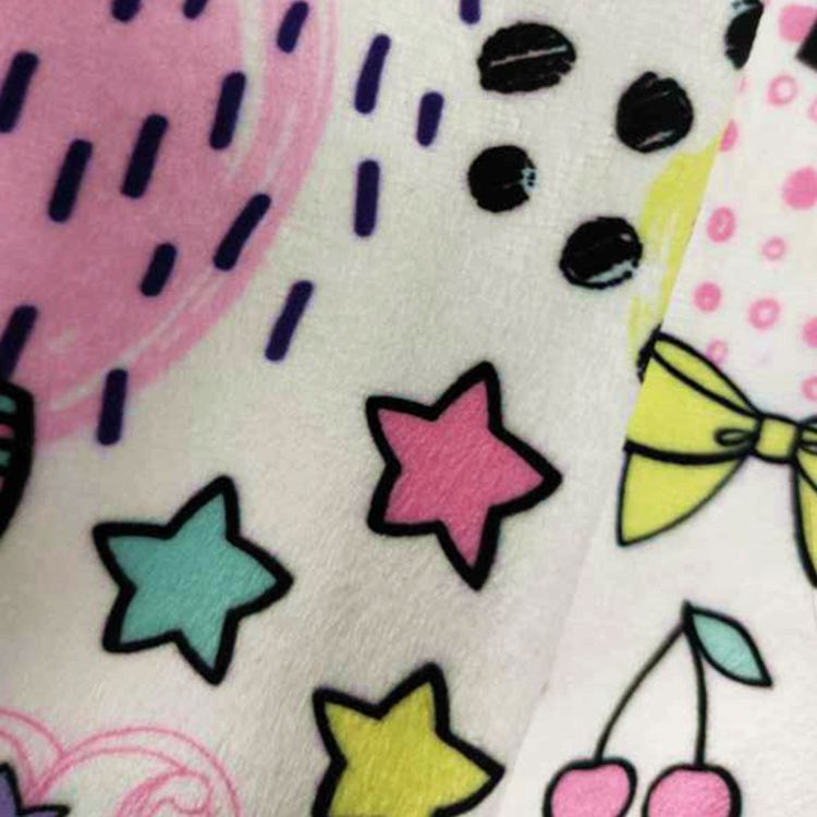 Tissu de couverture de bébé en molleton 100% polyester imprimé vison 100% Polyester Mink Print Fleece Baby Blanket Fabric