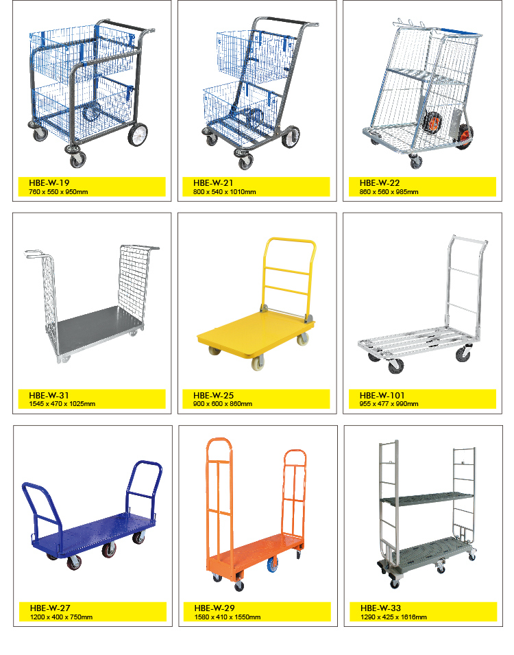 Warehouse Hand Push Trolley Tool Cart