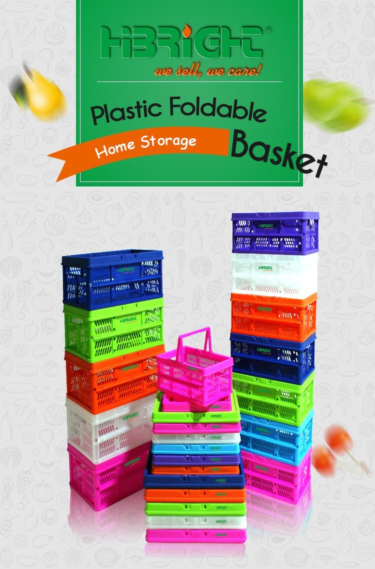 Plastic Folding Hand Basket for Picnic