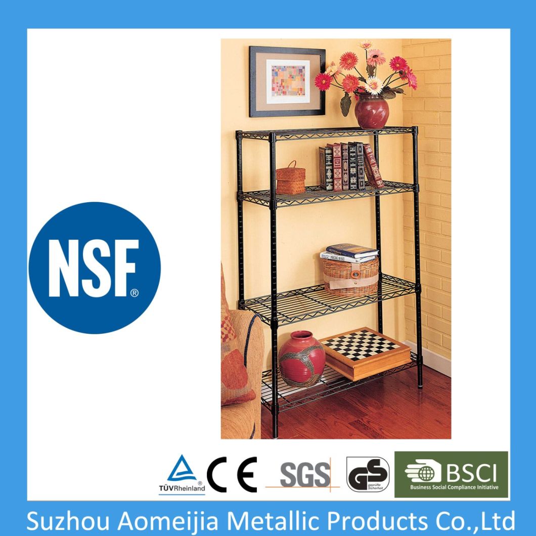 NSF Household Light Duty 4 Tiers Chrome Metal Wire Shelving