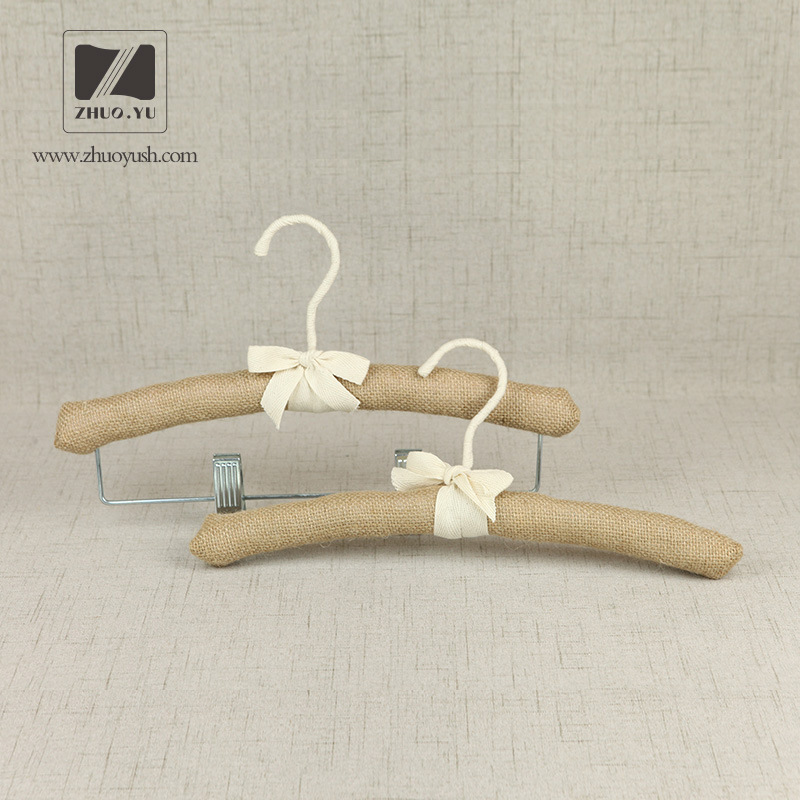 High Quality Natural Linen Padded Clothing / Coat Hanger for Children