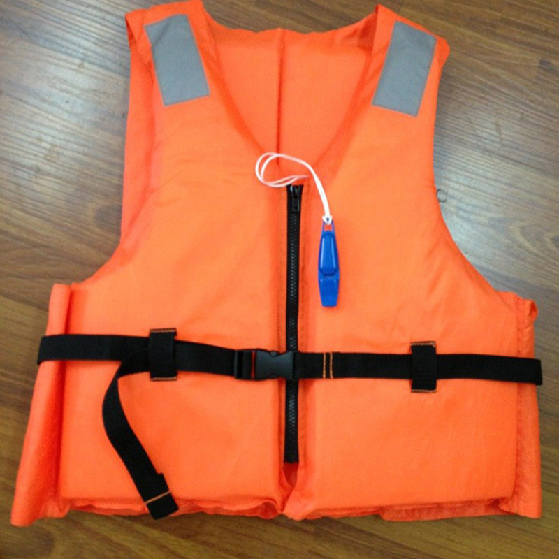 Customized Orange Reflective Life Vest with Lifesaving Whistle Life Jacket