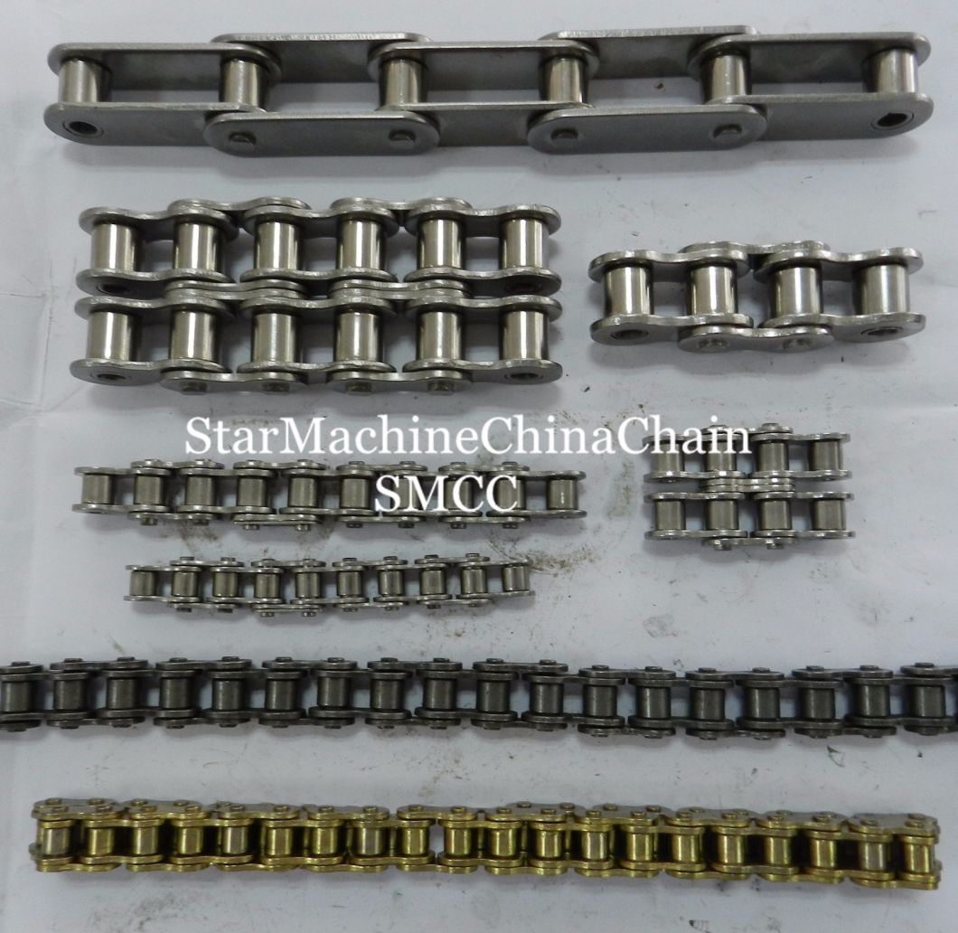 P100 Small Roller Type Double Pitch Conveyor Chain with Outer Plate Curved Attachment