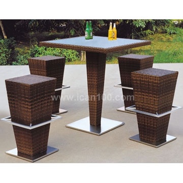 High Quality Outdoor Wicker Rattan Leisure Patio Garden Bar Furniture