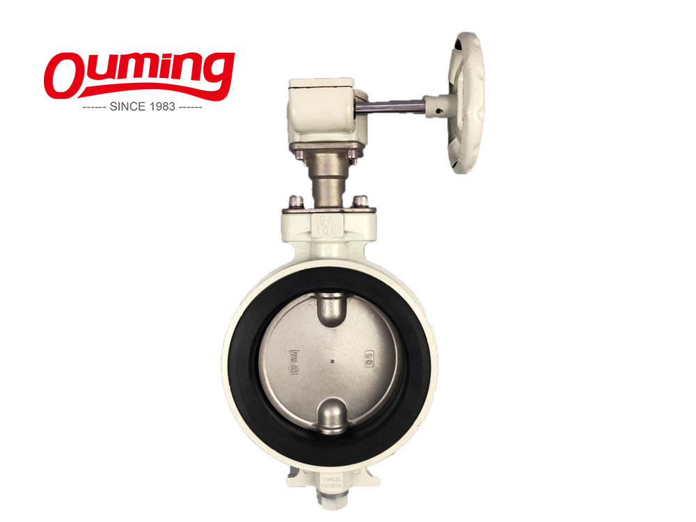 CF8 Handle Operated Rubber Seal Wafer Dn100 Butterfly Valve