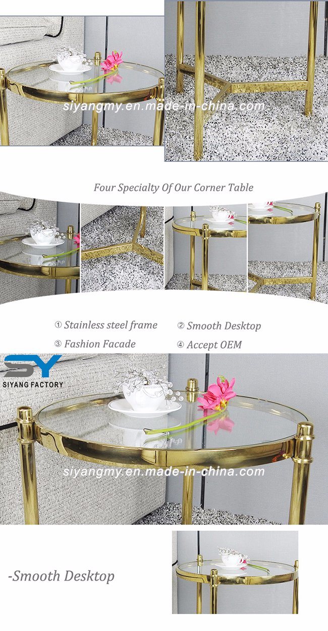 Stainless Steel Club Furniture Round Metal Coffee Table Sofa Table