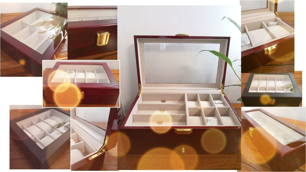 Watch Box, Classic, Wooden, Piano-Bake-Paint, with Window Design, 2 Slots