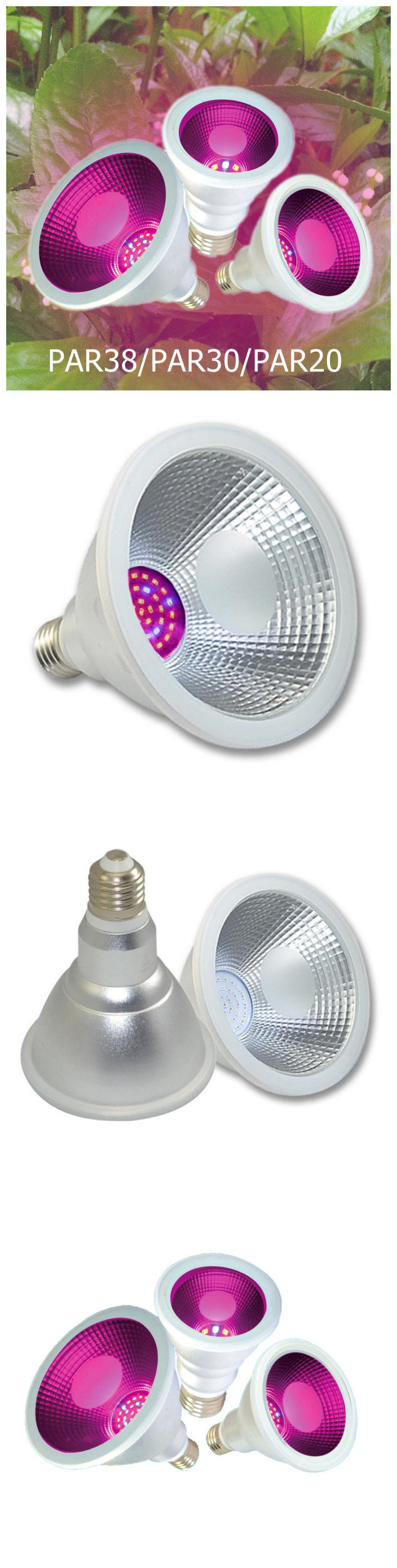 Newest LED Grow Light PAR38 15W E26 E27 for Home Organic Bulb Red Blue New Style for All Kinds of Plants