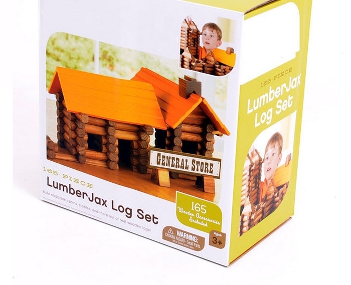 Montessori Wooden Children Educational Training Toys House Log Building Set Blocks