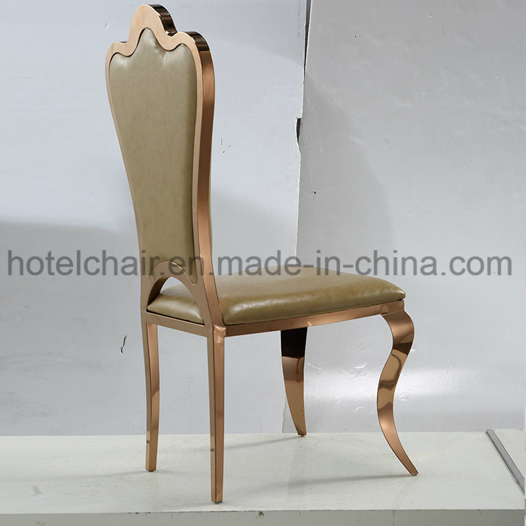 Leather Stainless Steel Metal Restaurant Dining Chairs (LH-632Y)