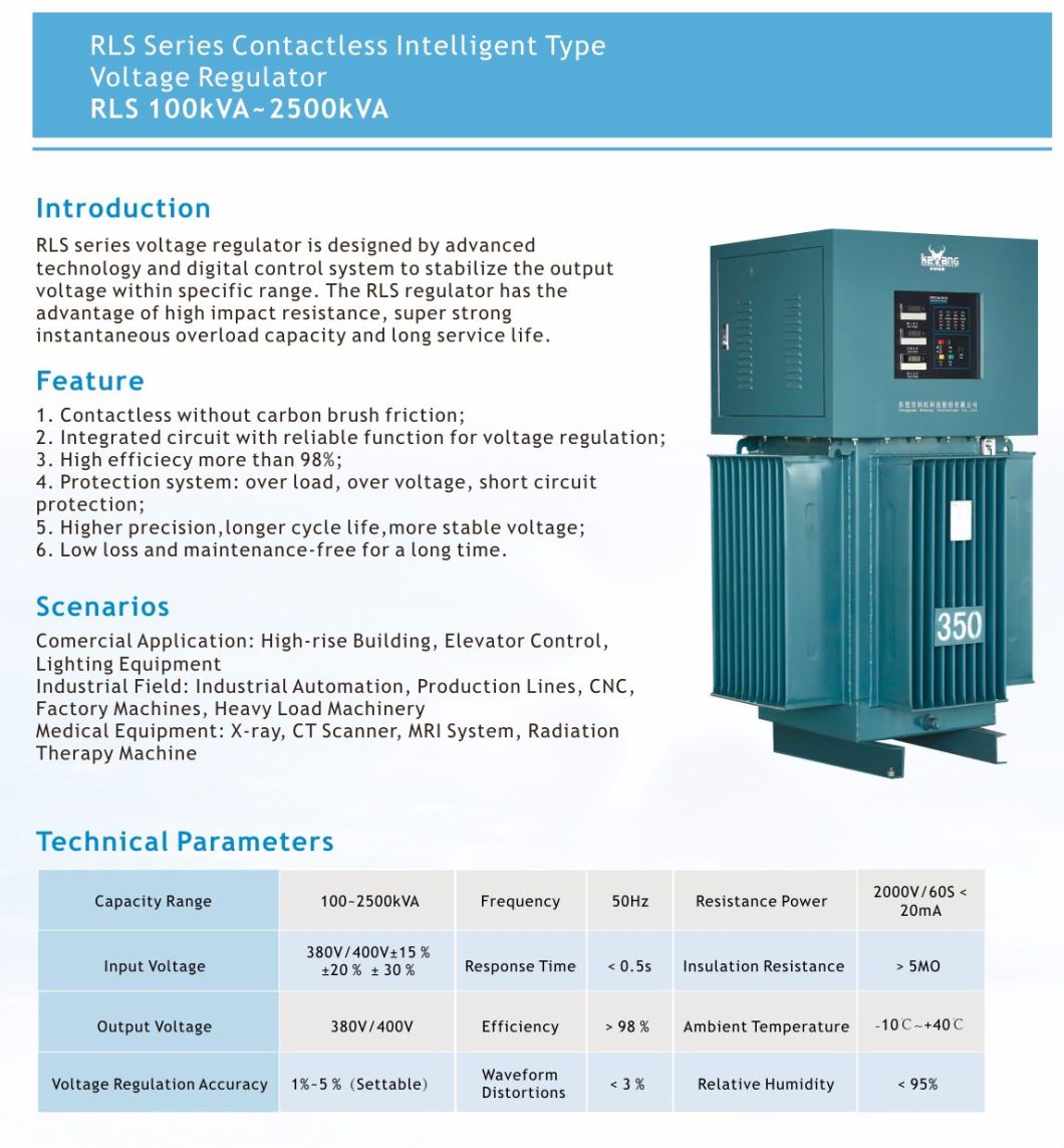 Rls Series 3 Phase 1250kVA Automatic AC Voltage Stabilizer