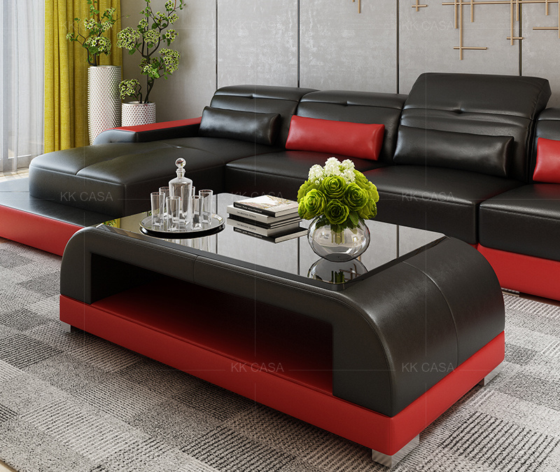 China Products Suppliers Modern Black Glass Good Price Square Coffee Table