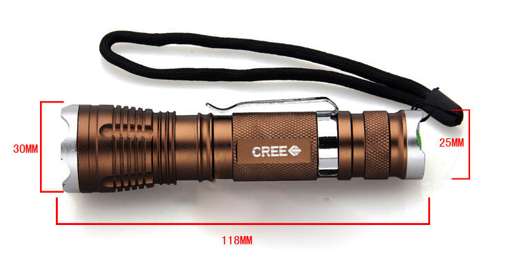 CREE XPE LED Torch Zoomable Flexible LED Flashlight