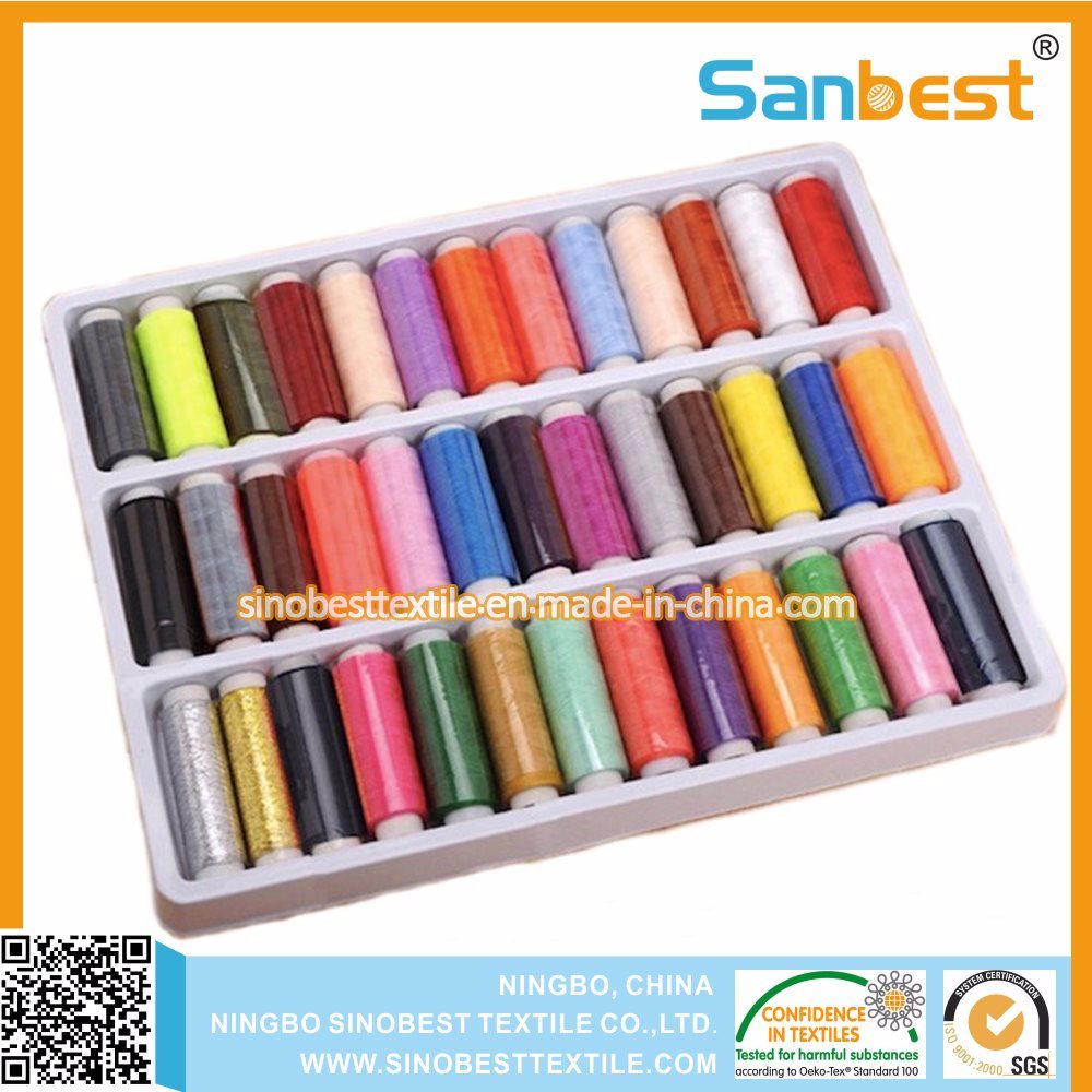 Colorful Spun Plyester Sewing Thread on Small Reels