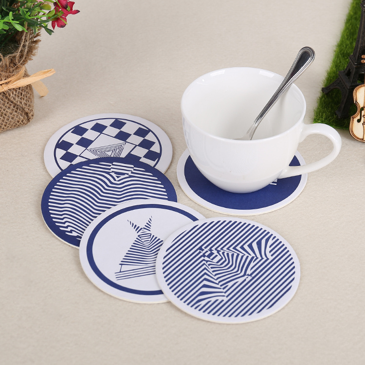 Round Printed Paper Drink Cardboard Coasters (YH-DC003)