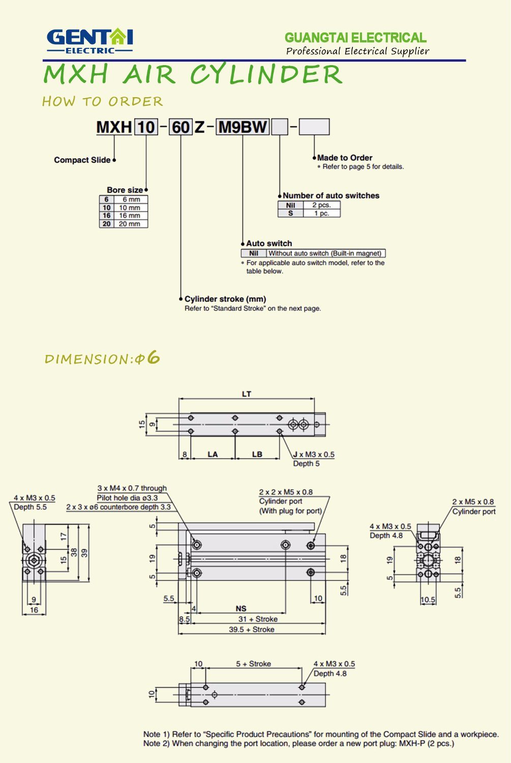 Mxh Slide Table Pneumatic Air Mini Parker Hydraulic Cylinders