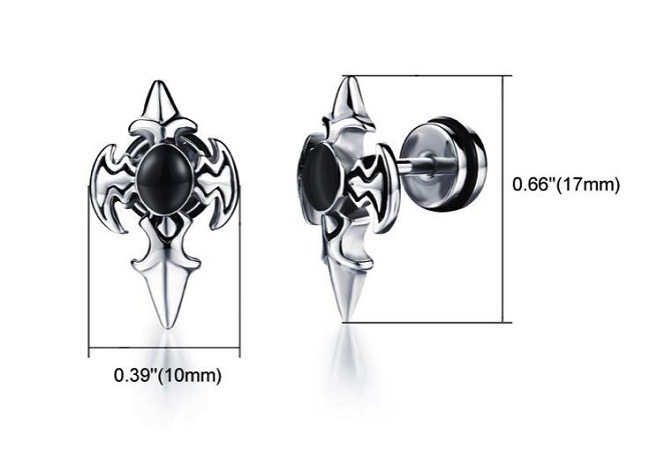 Men Stud Earrings Retro Crucifixion Domineering Punk Black King Cross Sword Titanium Steel Jewelry Christmas Gifts