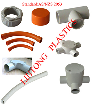 Australia Standard (AS/NZS2053) UPVC / PVC Plastic Pipe / Conduit & Fittings