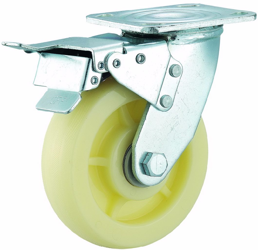 4/5/6/8 Inch Heavy Duty Side Brake Nylon Caster