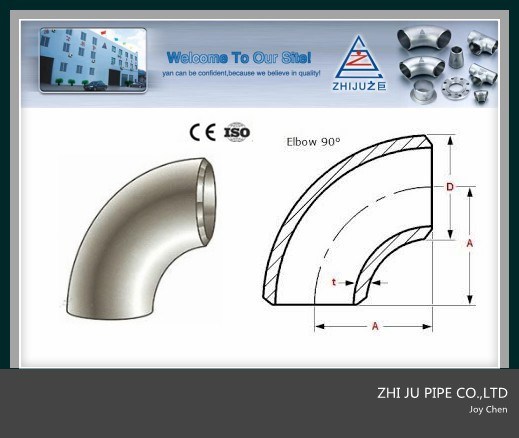Stainless Steel Pipe Fitting 90 Degree Elbow Bend