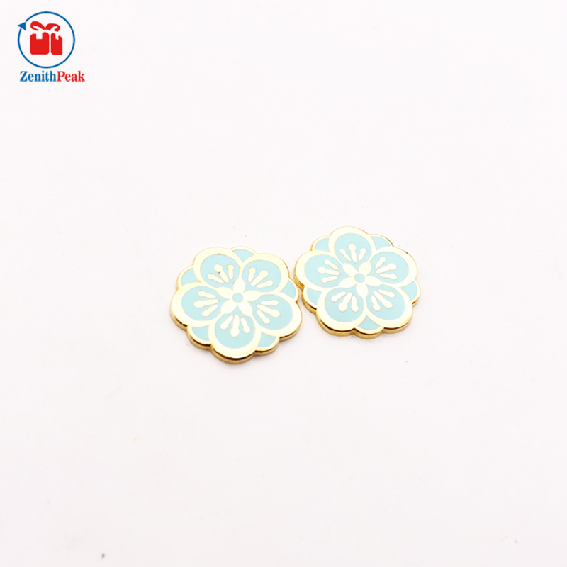 China Manufacturer Gold Flower Metal Magnet Lapel Pin Badge