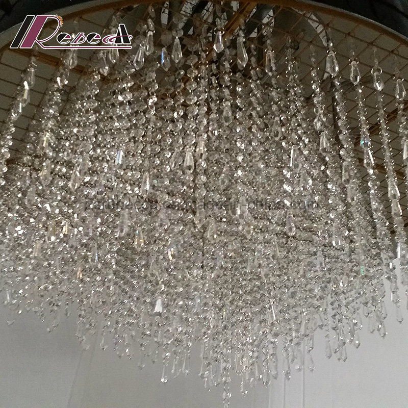 Modern Unique Oval Crystal Pendant Lamp for Luxury Hotel