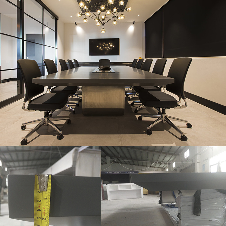 Modern White Office Furniture Conference Boardroom Meeting Room Table and Chairs