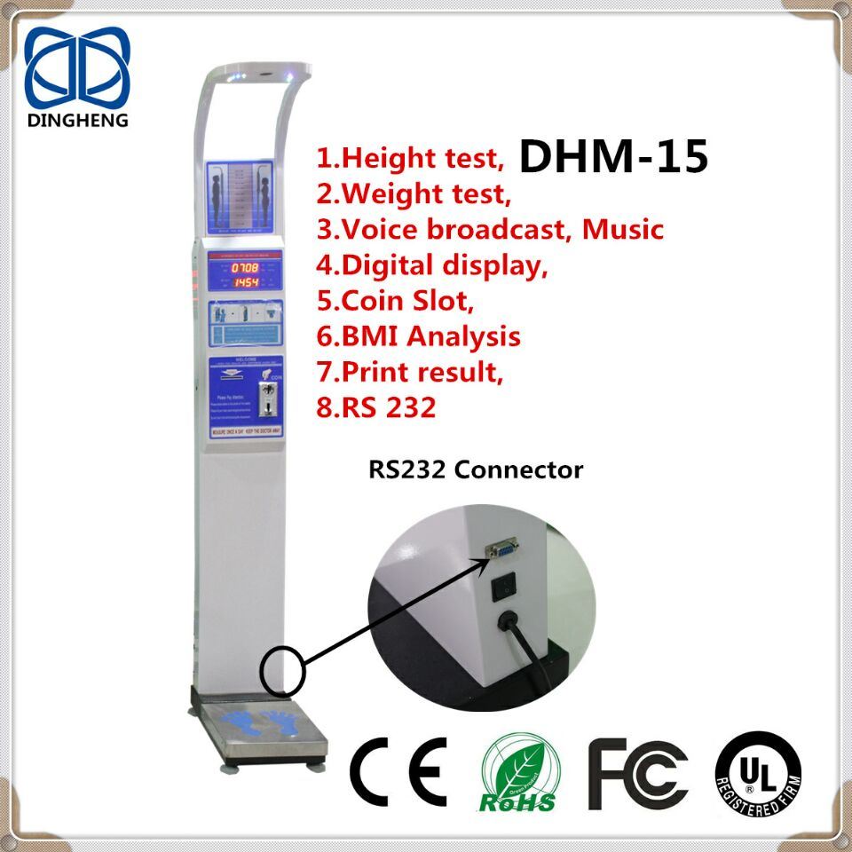 Dhm-15 Medical Health BMI Coin Operated Body Scale