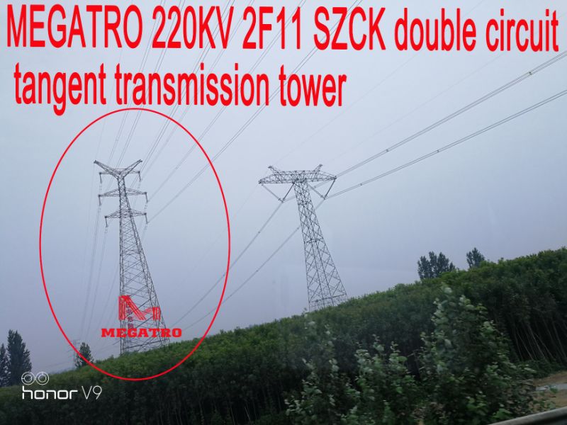 Megatro 220kv 2f11 Szck DC Suspension Transmission Steel Structure